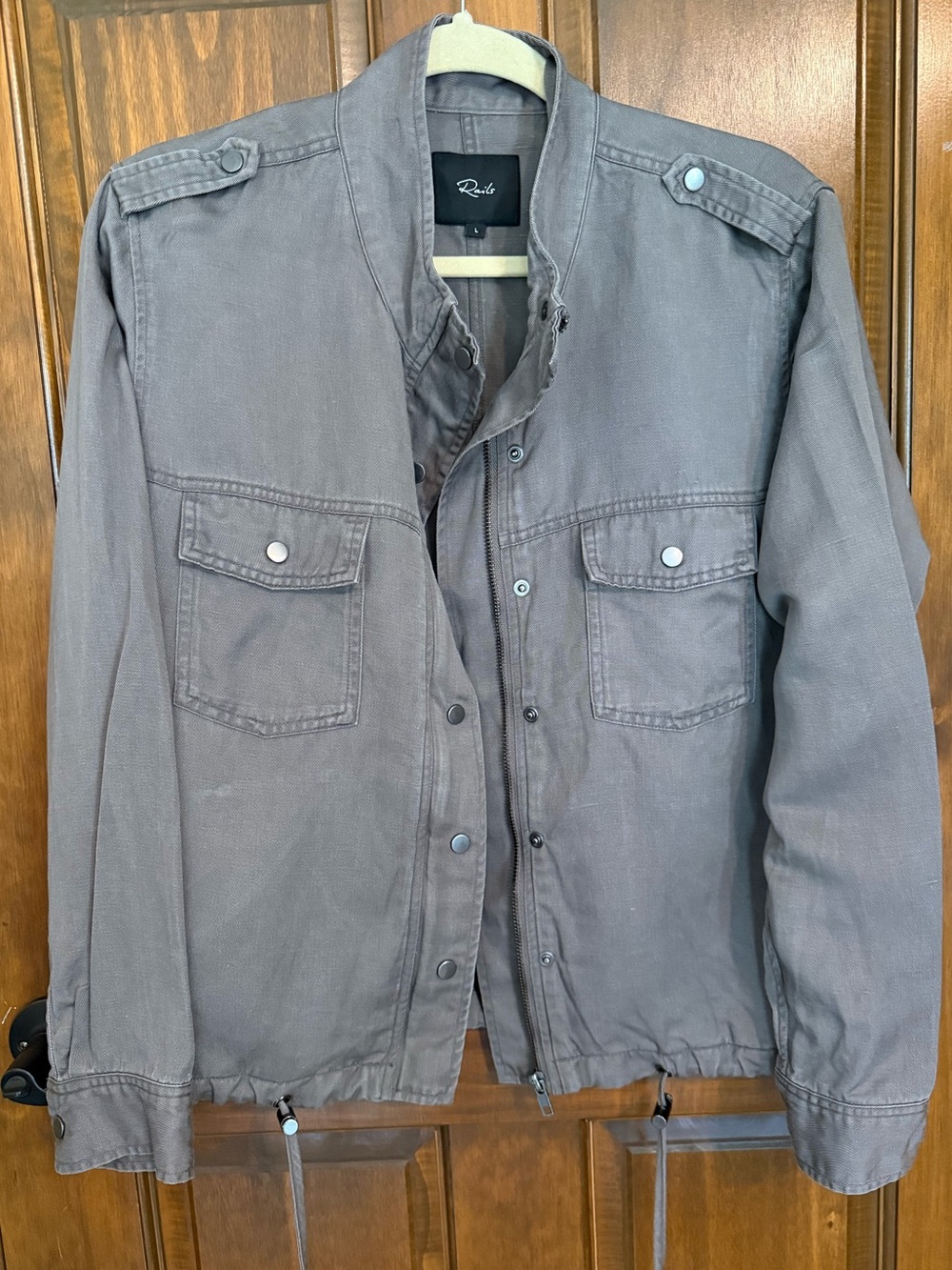 Rails Brown  Utility Jacket with Snap Front
